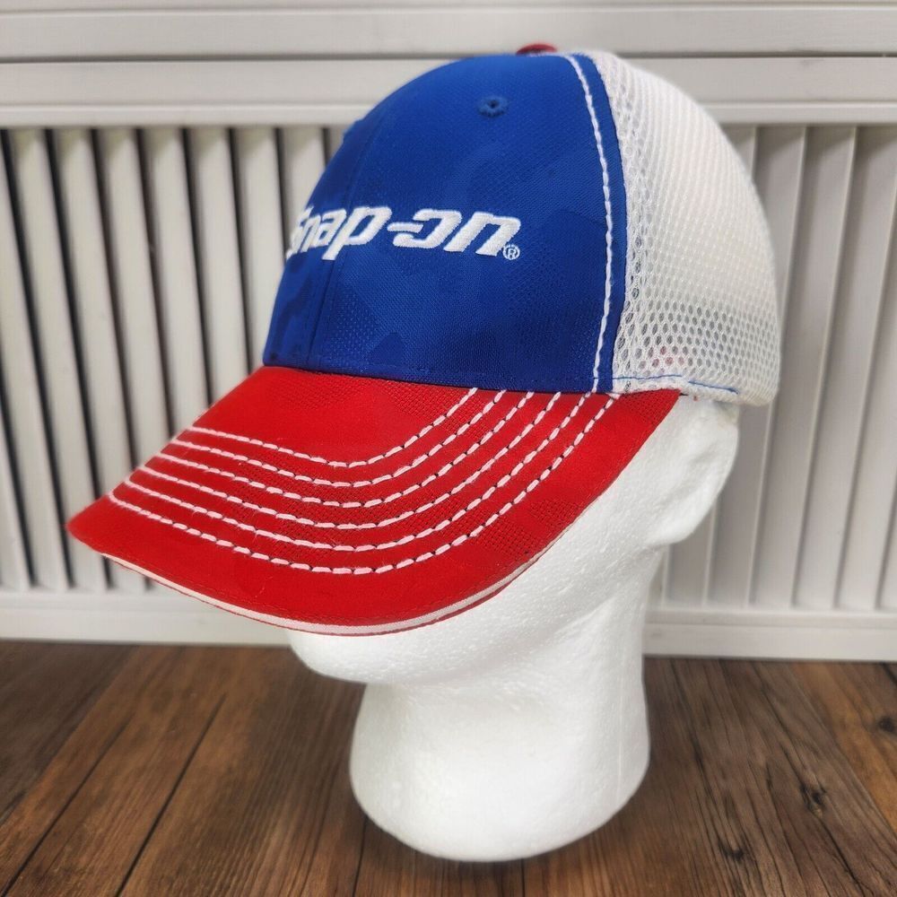 Choko Snap-On Hat Cap Snapback Red White Blue USA Mesh Tools Mens Dad Authentics